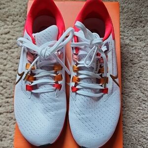 Women's White and Red Athletic Shoes